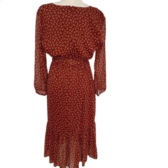 J. Crew Peasant Dress Sparkly Floral Cottagecore Faux Wrap  Dress Size 6 - Picture 9 of 13